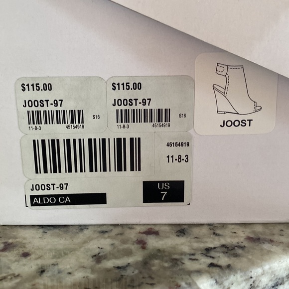 Aldo black leather heels womens 7 - Picture 4 of 4